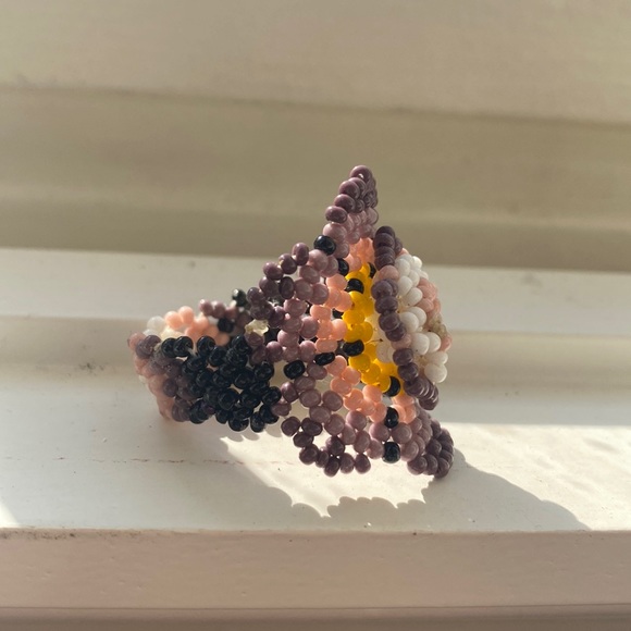 Huichol Beaded Flower Ring - Picture 3 of 10